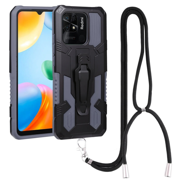Lanyard Mecha Armor Kickstand PC + TPU Phone Case, For Xiaomi Poco X4 Pro 5G, For Xiaomi Redmi 10C, For Xiaomi Redmi Note 11 Pro Global, For Xiaomi Redmi Note 11S, For OPPO Realme C31