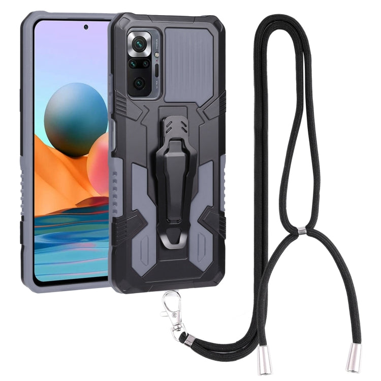 Lanyard Mecha Armor Kickstand PC + TPU Phone Case, For Xiaomi Poco X4 Pro 5G, For Xiaomi Redmi 10C, For Xiaomi Redmi Note 11 Pro Global, For Xiaomi Redmi Note 11S, For OPPO Realme C31
