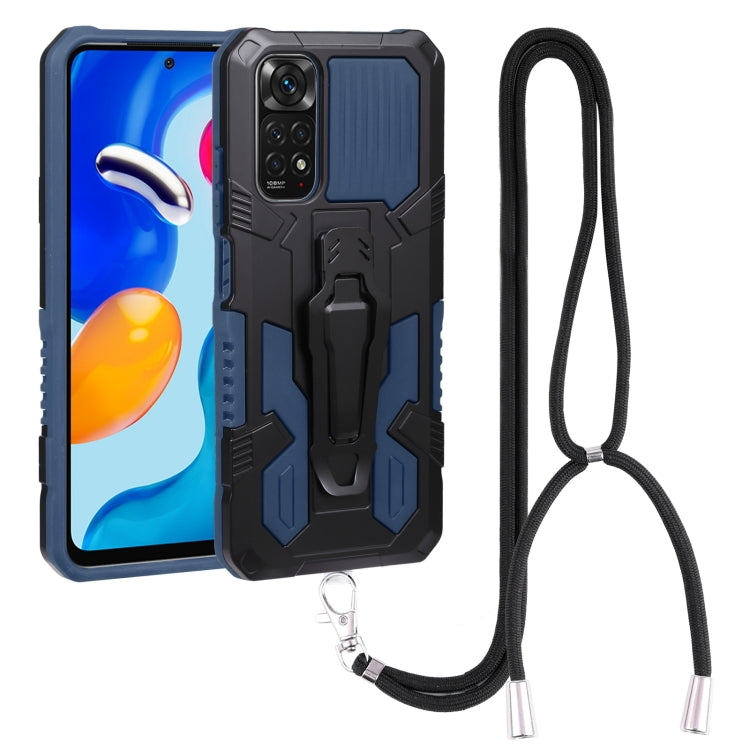 Lanyard Mecha Armor Kickstand PC + TPU Phone Case, For Xiaomi Poco X4 Pro 5G, For Xiaomi Redmi 10C, For Xiaomi Redmi Note 11 Pro Global, For Xiaomi Redmi Note 11S, For OPPO Realme C31