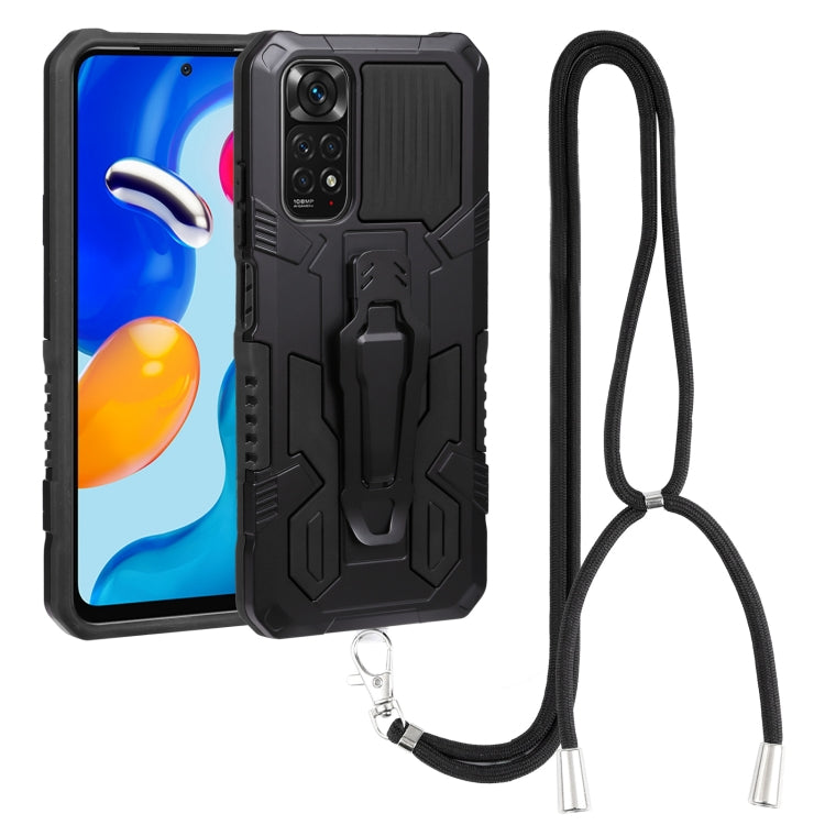 Lanyard Mecha Armor Kickstand PC + TPU Phone Case, For Xiaomi Poco X4 Pro 5G, For Xiaomi Redmi 10C, For Xiaomi Redmi Note 11 Pro Global, For Xiaomi Redmi Note 11S, For OPPO Realme C31