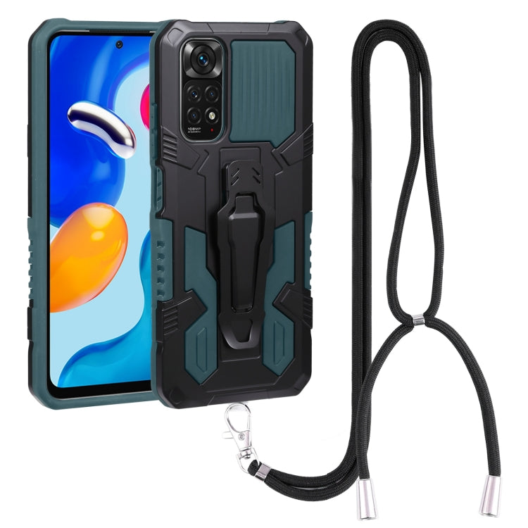 Lanyard Mecha Armor Kickstand PC + TPU Phone Case, For Xiaomi Poco X4 Pro 5G, For Xiaomi Redmi 10C, For Xiaomi Redmi Note 11 Pro Global, For Xiaomi Redmi Note 11S, For OPPO Realme C31