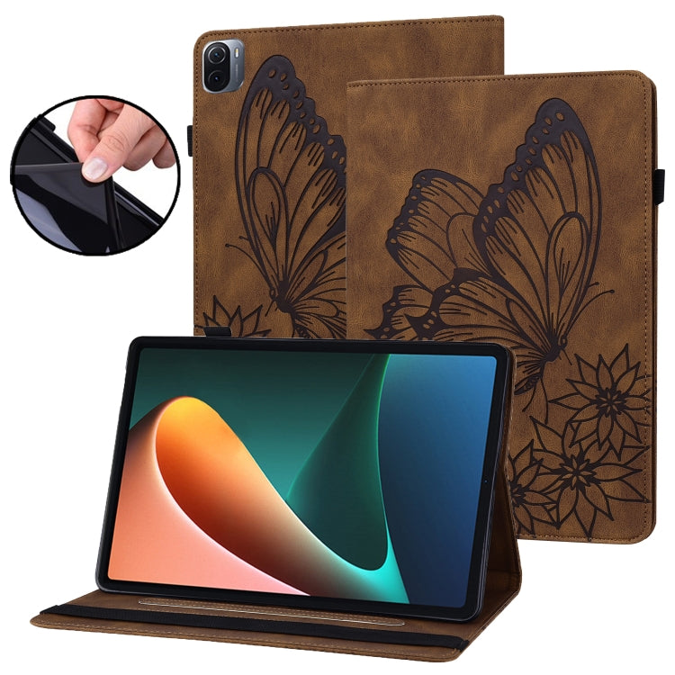 Big Butterfly Embossed Leather Tablet Case, For Xiaomi Pad 5, For Xiaomi Pad 5 Pro