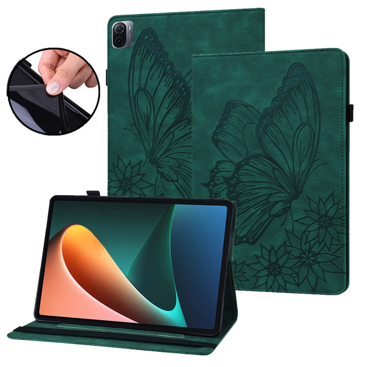 Big Butterfly Embossed Leather Tablet Case, For Xiaomi Pad 5, For Xiaomi Pad 5 Pro