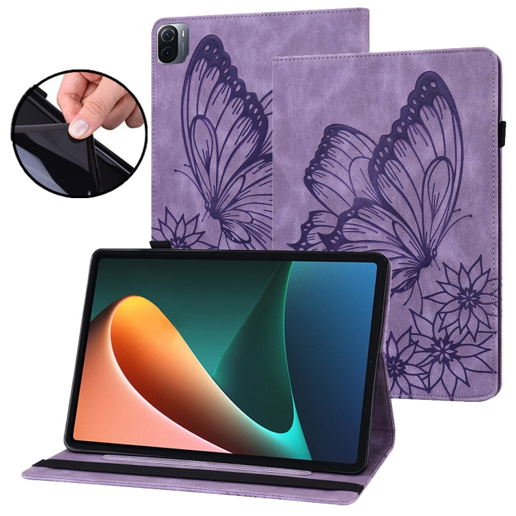 Big Butterfly Embossed Leather Tablet Case, For Xiaomi Pad 5, For Xiaomi Pad 5 Pro