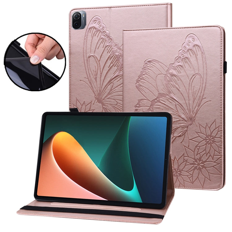 Big Butterfly Embossed Leather Tablet Case, For Xiaomi Pad 5, For Xiaomi Pad 5 Pro
