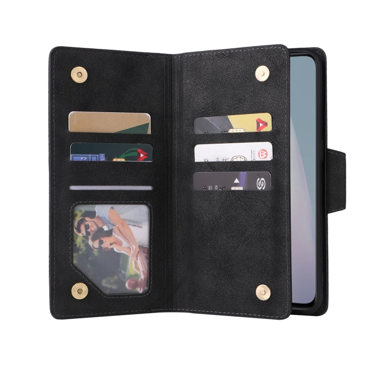 Rivet Buckle 9 Cards Three Fold Leather Phone Case, For OnePlus Nord N10 5G, For Samsung Galaxy Note20, For OnePlus 10 Pro 5G, For Samsung Galaxy A23 4G, For Xiaomi 11T