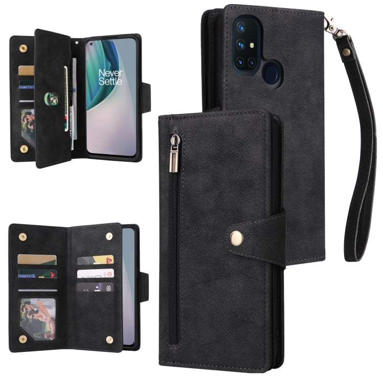 Rivet Buckle 9 Cards Three Fold Leather Phone Case, For OnePlus Nord N10 5G, For Samsung Galaxy Note20, For OnePlus 10 Pro 5G, For Samsung Galaxy A23 4G, For Xiaomi 11T