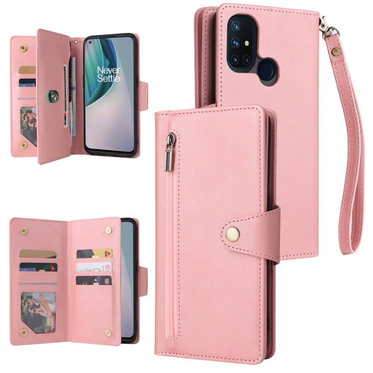 Rivet Buckle 9 Cards Three Fold Leather Phone Case, For OnePlus Nord N10 5G, For Samsung Galaxy Note20, For OnePlus 10 Pro 5G, For Samsung Galaxy A23 4G, For Xiaomi 11T