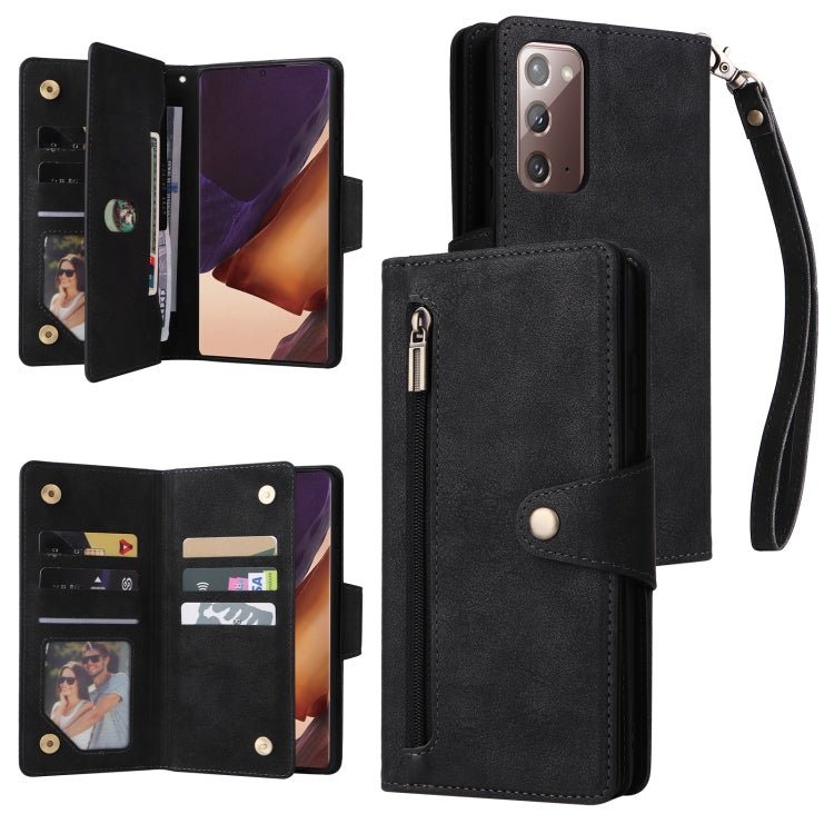 Rivet Buckle 9 Cards Three Fold Leather Phone Case, For OnePlus Nord N10 5G, For Samsung Galaxy Note20, For OnePlus 10 Pro 5G, For Samsung Galaxy A23 4G, For Xiaomi 11T