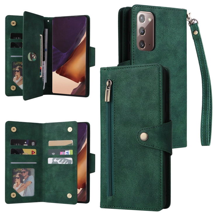 Rivet Buckle 9 Cards Three Fold Leather Phone Case, For OnePlus Nord N10 5G, For Samsung Galaxy Note20, For OnePlus 10 Pro 5G, For Samsung Galaxy A23 4G, For Xiaomi 11T