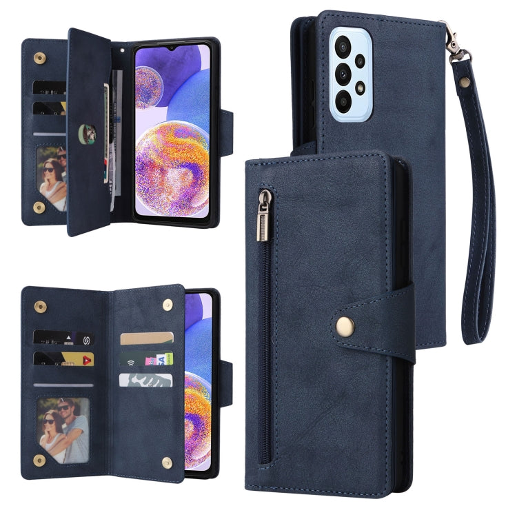 Rivet Buckle 9 Cards Three Fold Leather Phone Case, For OnePlus Nord N10 5G, For Samsung Galaxy Note20, For OnePlus 10 Pro 5G, For Samsung Galaxy A23 4G, For Xiaomi 11T