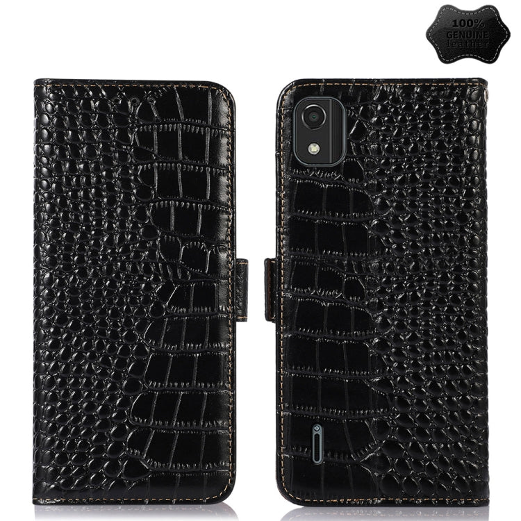 Crocodile Top Layer Cowhide Leather Phone Case, For Motorola Edge 30 5G, For Motorola Moto G Stylus 5G 2022, For Nokia C2 2nd Edition, For Nokia C21 Plus, For Nokia C21, For Nokia C200