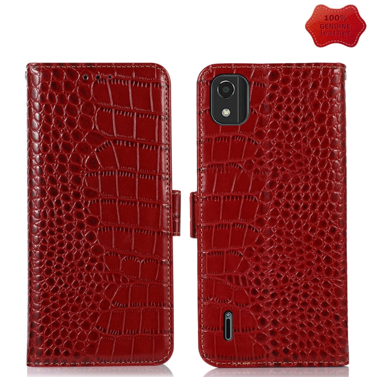 Crocodile Top Layer Cowhide Leather Phone Case, For Motorola Edge 30 5G, For Motorola Moto G Stylus 5G 2022, For Nokia C2 2nd Edition, For Nokia C21 Plus, For Nokia C21, For Nokia C200
