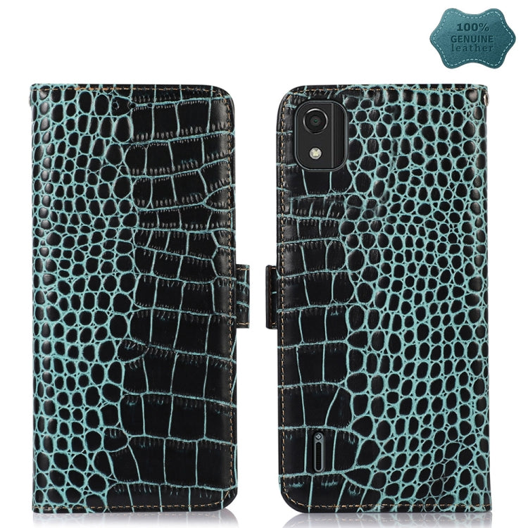 Crocodile Top Layer Cowhide Leather Phone Case, For Motorola Edge 30 5G, For Motorola Moto G Stylus 5G 2022, For Nokia C2 2nd Edition, For Nokia C21 Plus, For Nokia C21, For Nokia C200
