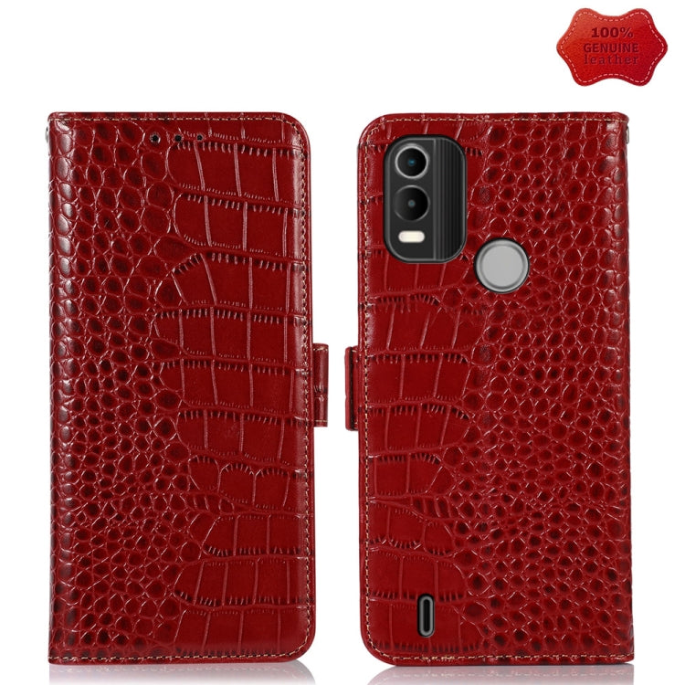 Crocodile Top Layer Cowhide Leather Phone Case, For Motorola Edge 30 5G, For Motorola Moto G Stylus 5G 2022, For Nokia C2 2nd Edition, For Nokia C21 Plus, For Nokia C21, For Nokia C200