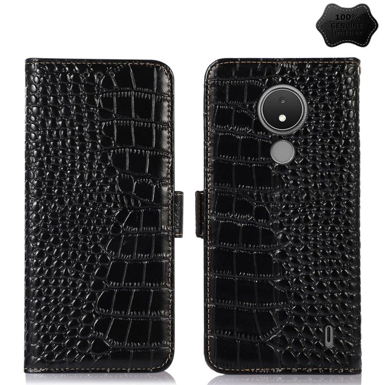 Crocodile Top Layer Cowhide Leather Phone Case, For Motorola Edge 30 5G, For Motorola Moto G Stylus 5G 2022, For Nokia C2 2nd Edition, For Nokia C21 Plus, For Nokia C21, For Nokia C200