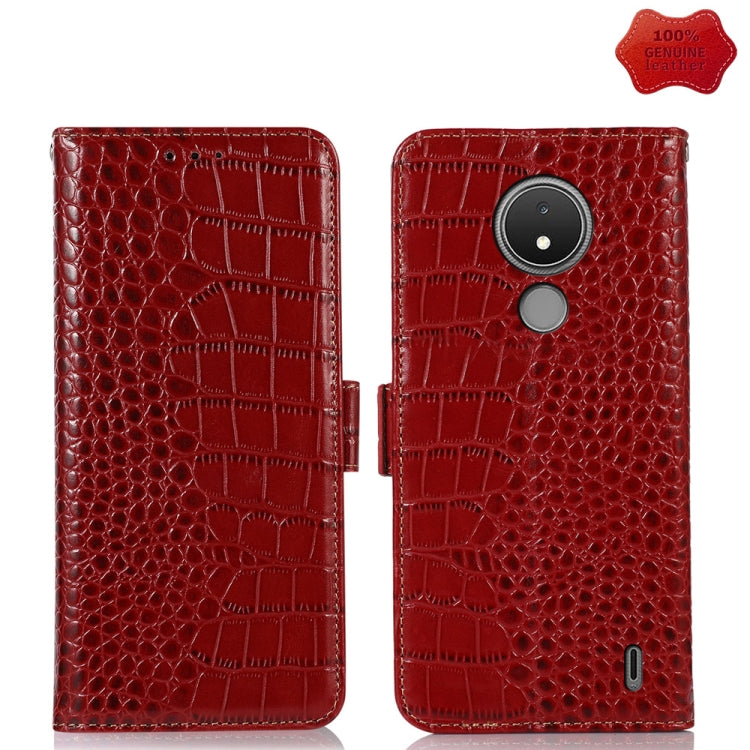 Crocodile Top Layer Cowhide Leather Phone Case, For Motorola Edge 30 5G, For Motorola Moto G Stylus 5G 2022, For Nokia C2 2nd Edition, For Nokia C21 Plus, For Nokia C21, For Nokia C200