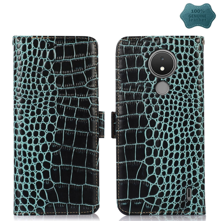 Crocodile Top Layer Cowhide Leather Phone Case, For Motorola Edge 30 5G, For Motorola Moto G Stylus 5G 2022, For Nokia C2 2nd Edition, For Nokia C21 Plus, For Nokia C21, For Nokia C200
