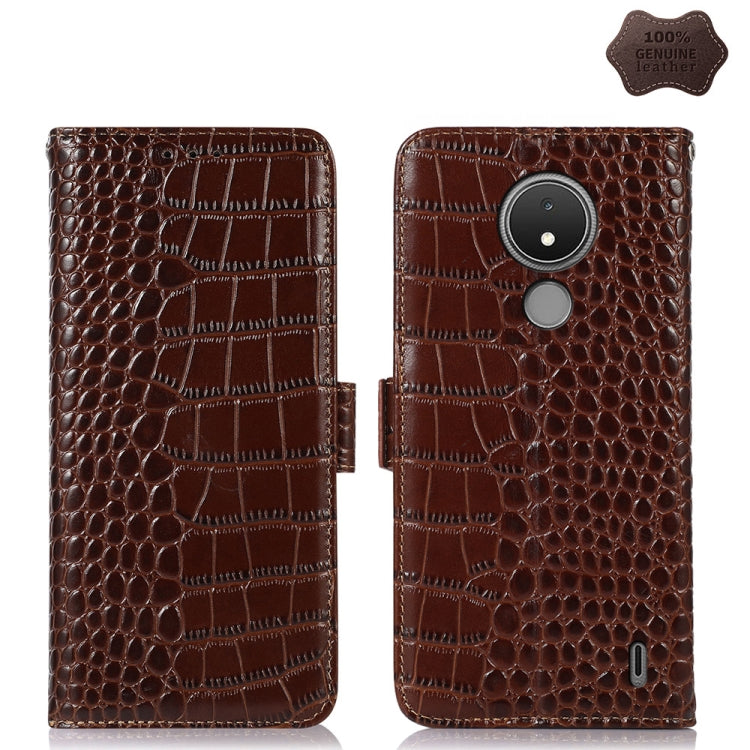 Crocodile Top Layer Cowhide Leather Phone Case, For Motorola Edge 30 5G, For Motorola Moto G Stylus 5G 2022, For Nokia C2 2nd Edition, For Nokia C21 Plus, For Nokia C21, For Nokia C200