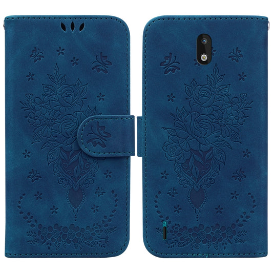 Butterfly Rose Embossed Leather Phone Case, For Nokia 1.3, For Nokia 5.3, For Nokia 5.4, For Nokia C20 / C10, For Nokia G300, For Nokia XR20, For Nokia 1.4, For Nokia 2.4, For Nokia 3.4