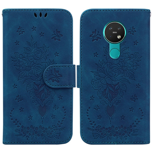 Butterfly Rose Embossed Leather Phone Case, For Nokia 6.2 / 7.2, For Nokia G10 / G20, For Nokia X10 / X20