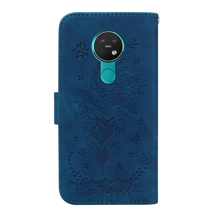 Butterfly Rose Embossed Leather Phone Case, For Nokia 6.2 / 7.2, For Nokia G10 / G20, For Nokia X10 / X20