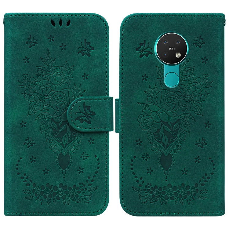 Butterfly Rose Embossed Leather Phone Case, For Nokia 6.2 / 7.2, For Nokia G10 / G20, For Nokia X10 / X20