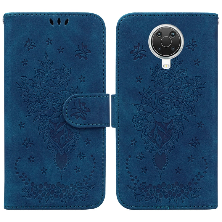 Butterfly Rose Embossed Leather Phone Case, For Nokia 6.2 / 7.2, For Nokia G10 / G20, For Nokia X10 / X20