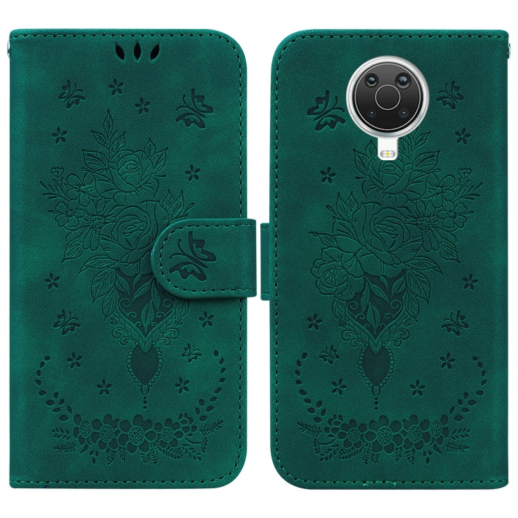 Butterfly Rose Embossed Leather Phone Case, For Nokia 6.2 / 7.2, For Nokia G10 / G20, For Nokia X10 / X20