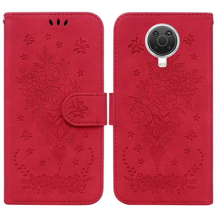 Butterfly Rose Embossed Leather Phone Case, For Nokia 6.2 / 7.2, For Nokia G10 / G20, For Nokia X10 / X20