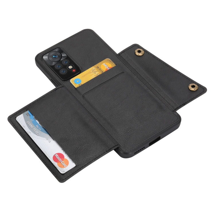 Double Buckle Card Slots Magnetic Phone Case, For Xiaomi Redmi Note 11 Pro, For Xiaomi Redmi Note 11 /Note 11S 4G
