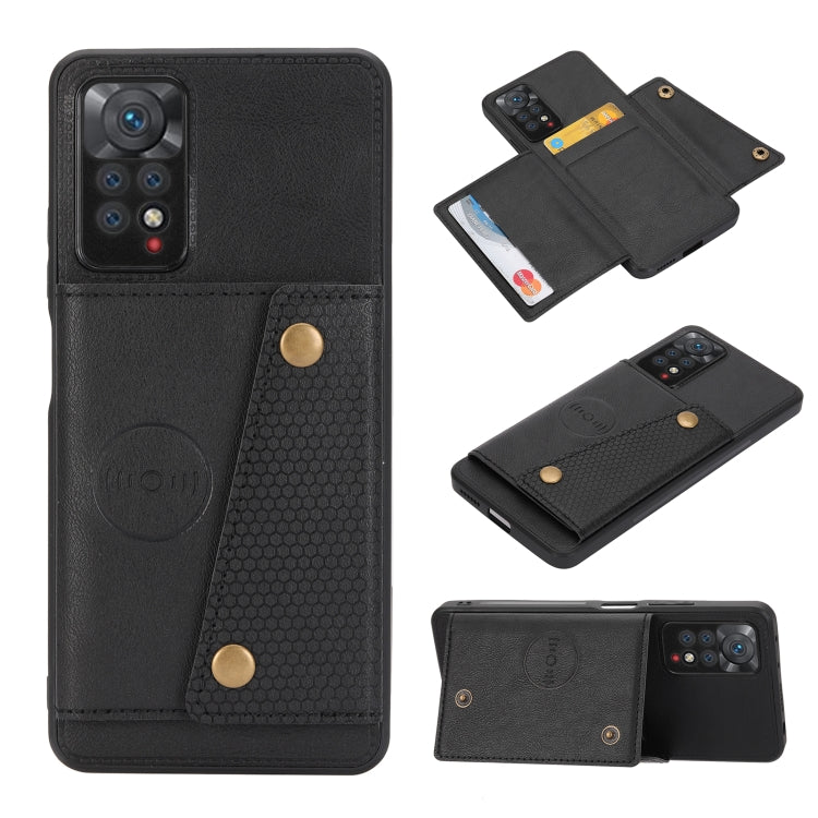 Double Buckle Card Slots Magnetic Phone Case, For Xiaomi Redmi Note 11 Pro, For Xiaomi Redmi Note 11 /Note 11S 4G
