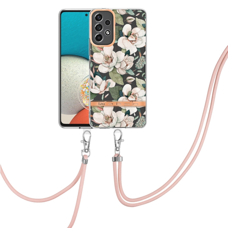 Flowers Series TPU Phone Case with Lanyard, For OnePlus N20 5G, For OPPO Realme 9 Pro+ 5G, For OPPO Realme 9 Pro 5G, For OPPO Realme 9i/A36/A96 4G, For OPPO Realme C21Y, For Xiaomi Redmi Note 11s, For Samsung Galaxy A13, For Samsung Galaxy A23