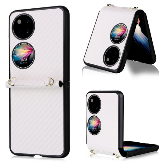Carbon Fiber Texture PU + TPU Phone Case, For Huawei P50 Pocket