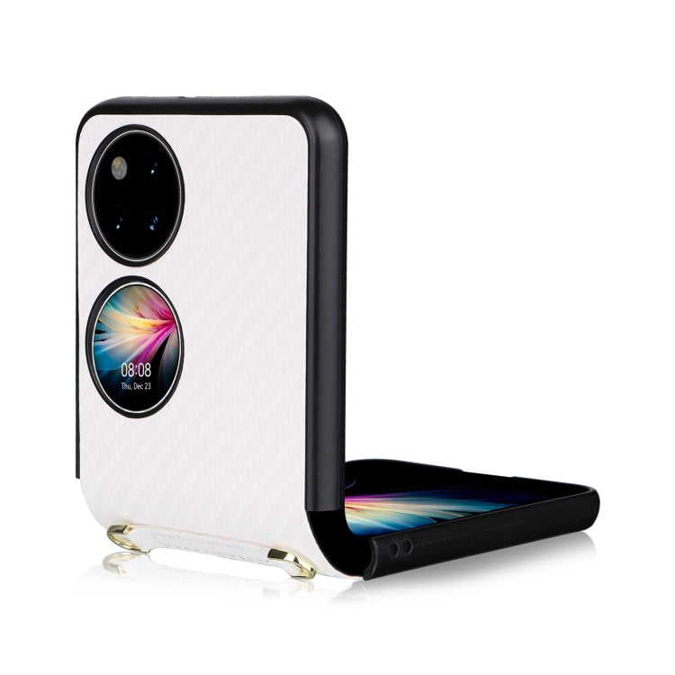 Carbon Fiber Texture PU + TPU Phone Case, For Huawei P50 Pocket