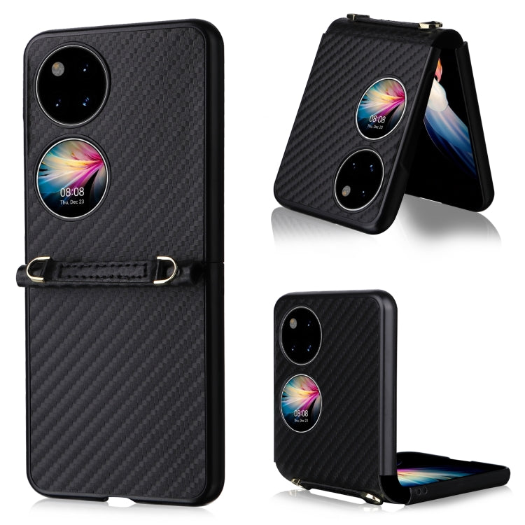 Carbon Fiber Texture PU + TPU Phone Case, For Huawei P50 Pocket