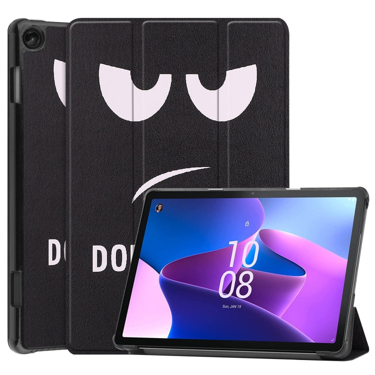 Custer Painted 3-Fold Holder Smart Leather Tablet Case, For Amazon Kindle Fire 7 2022, For Lenovo Tab M10 3rd Gen