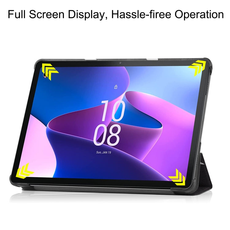 Custer Painted 3-Fold Holder Smart Leather Tablet Case, For Amazon Kindle Fire 7 2022, For Lenovo Tab M10 3rd Gen