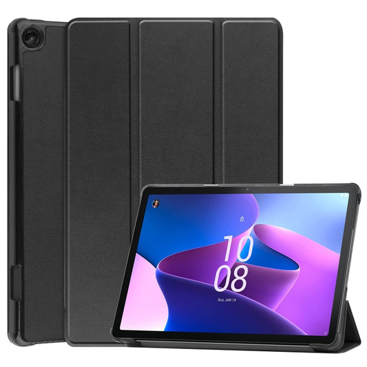 Custer Pure Color 3-Fold Holder Smart Leather Tablet Case, For Amazon Kindle Fire 7 2022, For Lenovo Tab M10 3rd Gen / TB328FU