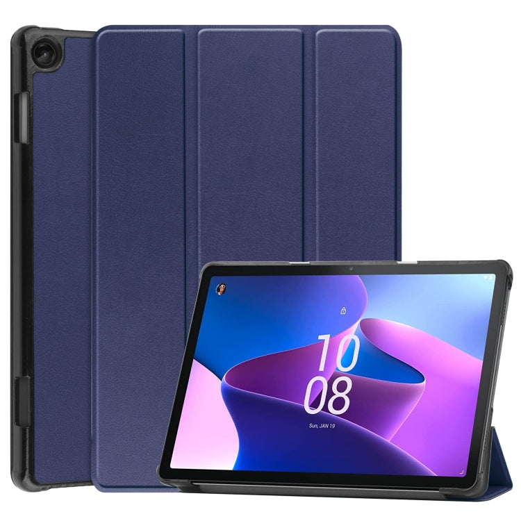 Custer Pure Color 3-Fold Holder Smart Leather Tablet Case, For Amazon Kindle Fire 7 2022, For Lenovo Tab M10 3rd Gen / TB328FU