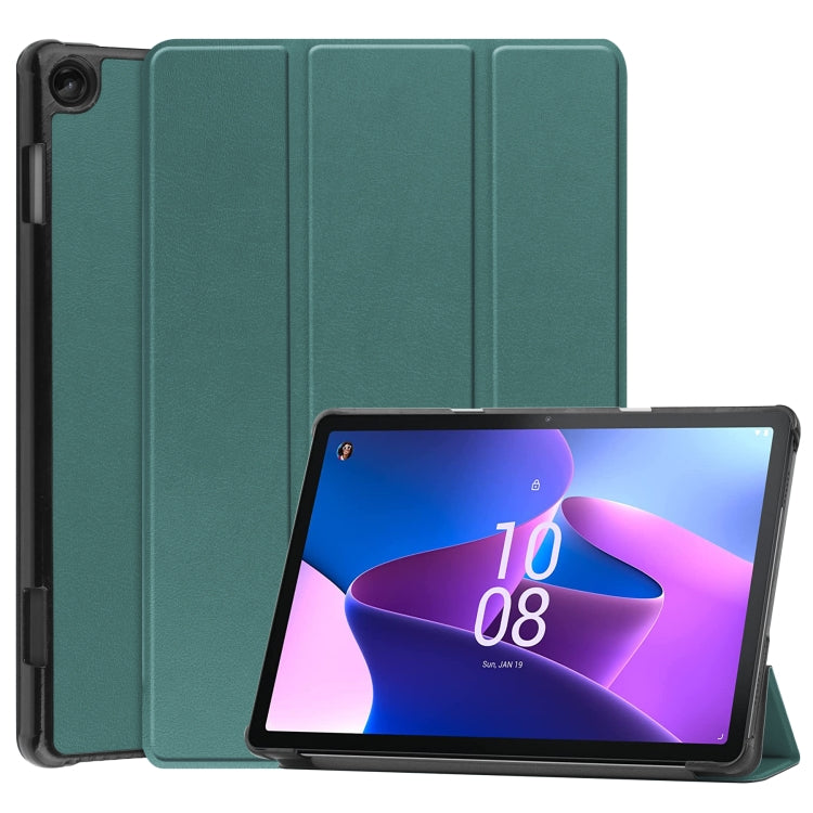 Custer Pure Color 3-Fold Holder Smart Leather Tablet Case, For Amazon Kindle Fire 7 2022, For Lenovo Tab M10 3rd Gen / TB328FU