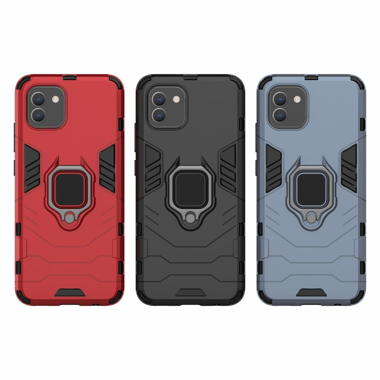 PC + TPU Shockproof Protective Phone Case with Magnetic Ring Holder, For Samsung Galaxy A03 EU Version