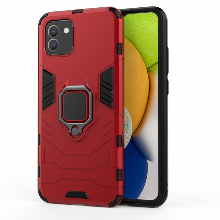 PC + TPU Shockproof Protective Phone Case with Magnetic Ring Holder, For Samsung Galaxy A03 EU Version