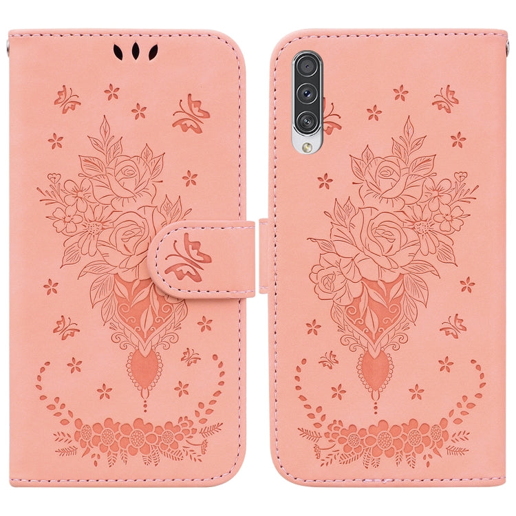 Butterfly Rose Embossed Leather Phone Case, For Samsung Galaxy A50 / A30s / A50s, For Samsung Galaxy A53 5G, For Samsung Galaxy A70 / A70s, For Samsung Galaxy A73 5G, For Samsung Galaxy A11 / M11 EU Version, For Samsung Galaxy A41                      ...