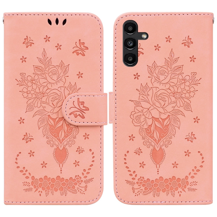 Butterfly Rose Embossed Leather Phone Case, For Samsung Galaxy A03s EU Version, For Samsung Galaxy A13 5G, For Samsung Galaxy A23, For Samsung Galaxy A51 5G, For Samsung Galaxy A52 5G / 4G, For Samsung Galaxy A71, For Samsung Galaxy A71 5G             ...