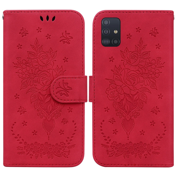 Butterfly Rose Embossed Leather Phone Case, For Samsung Galaxy A03s EU Version, For Samsung Galaxy A13 5G, For Samsung Galaxy A23, For Samsung Galaxy A51 5G, For Samsung Galaxy A52 5G / 4G, For Samsung Galaxy A71, For Samsung Galaxy A71 5G             ...