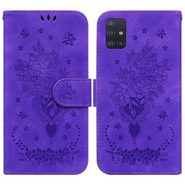 Butterfly Rose Embossed Leather Phone Case, For Samsung Galaxy A03s EU Version, For Samsung Galaxy A13 5G, For Samsung Galaxy A23, For Samsung Galaxy A51 5G, For Samsung Galaxy A52 5G / 4G, For Samsung Galaxy A71, For Samsung Galaxy A71 5G             ...
