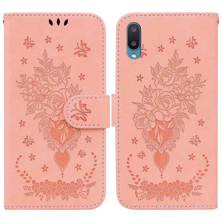 Butterfly Rose Embossed Leather Phone Case, For Samsung Galaxy A03s EU Version, For Samsung Galaxy A13 5G, For Samsung Galaxy A23, For Samsung Galaxy A51 5G, For Samsung Galaxy A52 5G / 4G, For Samsung Galaxy A71, For Samsung Galaxy A71 5G             ...