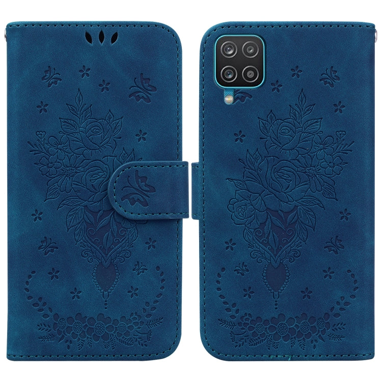 Butterfly Rose Embossed Leather Phone Case, For Samsung Galaxy A12 5G, For Samsung Galaxy A21s, For Samsung Galaxy A22 4G, For Samsung Galaxy A31, For Samsung Galaxy A32 4G, For Samsung Galaxy A32 5G, For Samsung Galaxy A42 5G