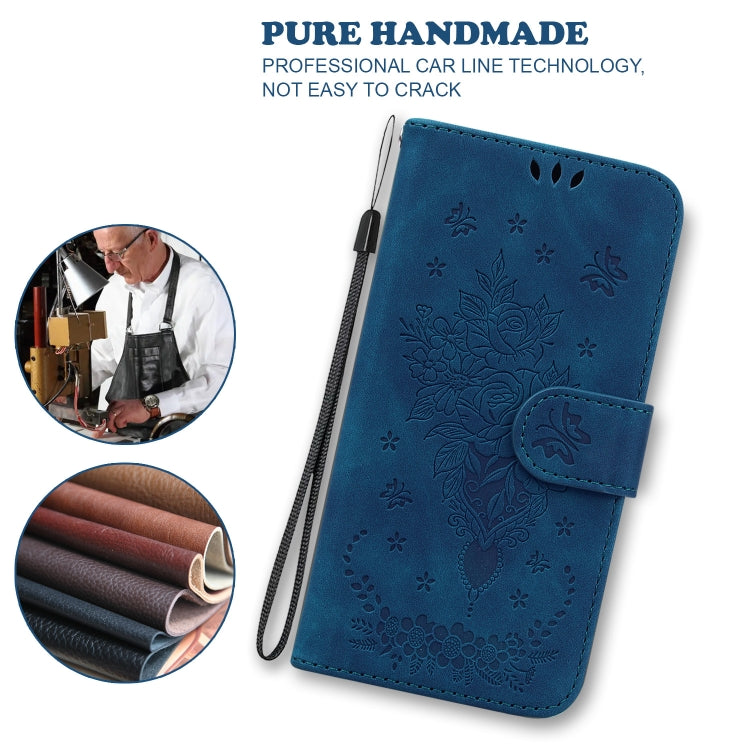 Butterfly Rose Embossed Leather Phone Case, For Samsung Galaxy A12 5G, For Samsung Galaxy A21s, For Samsung Galaxy A22 4G, For Samsung Galaxy A31, For Samsung Galaxy A32 4G, For Samsung Galaxy A32 5G, For Samsung Galaxy A42 5G